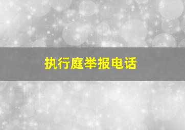 执行庭举报电话