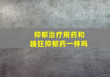 抑郁治疗用药和躁狂抑郁药一样吗