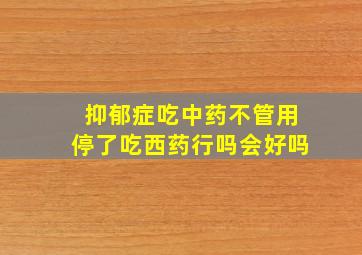 抑郁症吃中药不管用停了吃西药行吗会好吗