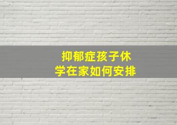 抑郁症孩子休学在家如何安排