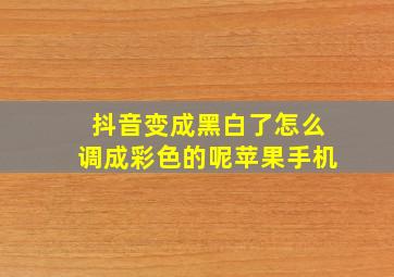 抖音变成黑白了怎么调成彩色的呢苹果手机