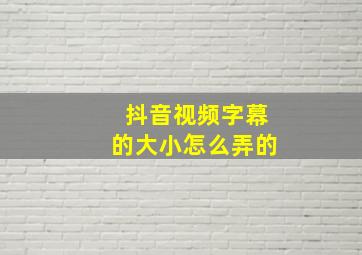 抖音视频字幕的大小怎么弄的