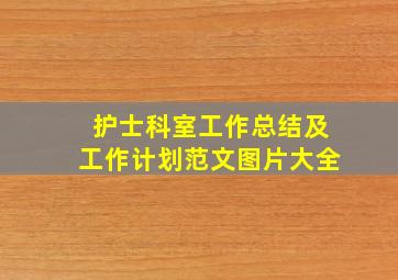 护士科室工作总结及工作计划范文图片大全