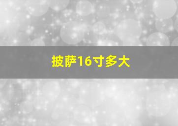 披萨16寸多大