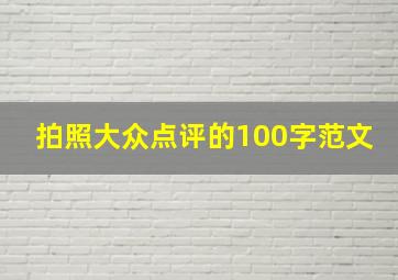 拍照大众点评的100字范文