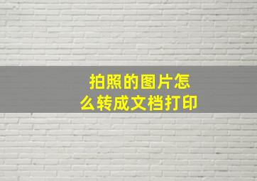 拍照的图片怎么转成文档打印