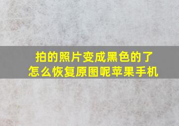 拍的照片变成黑色的了怎么恢复原图呢苹果手机