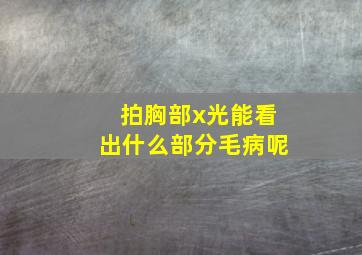 拍胸部x光能看出什么部分毛病呢