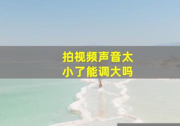 拍视频声音太小了能调大吗