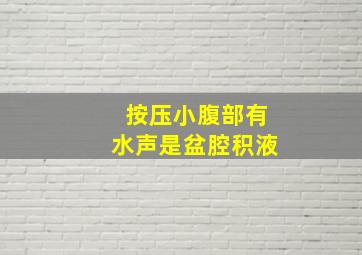 按压小腹部有水声是盆腔积液