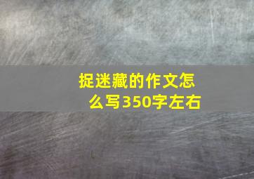 捉迷藏的作文怎么写350字左右