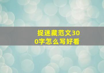 捉迷藏范文300字怎么写好看