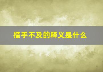 措手不及的释义是什么