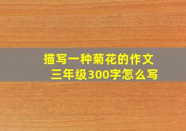 描写一种菊花的作文三年级300字怎么写