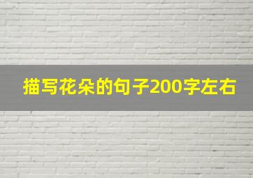 描写花朵的句子200字左右