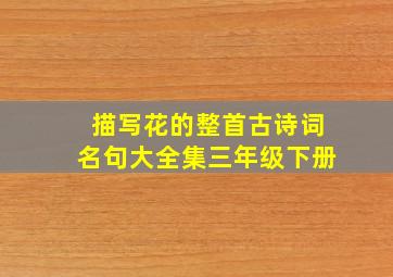 描写花的整首古诗词名句大全集三年级下册