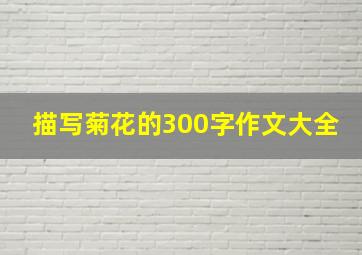 描写菊花的300字作文大全