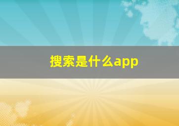 搜索是什么app