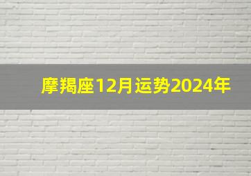 摩羯座12月运势2024年