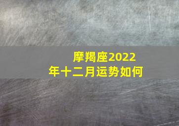 摩羯座2022年十二月运势如何