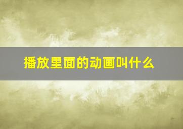 播放里面的动画叫什么