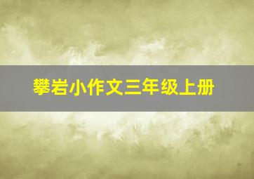 攀岩小作文三年级上册