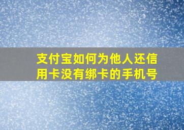 支付宝如何为他人还信用卡没有绑卡的手机号