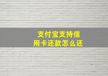 支付宝支持信用卡还款怎么还