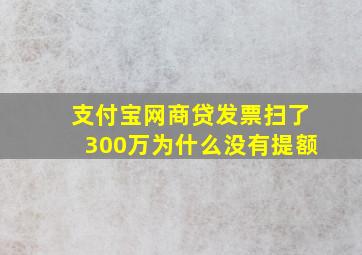 支付宝网商贷发票扫了300万为什么没有提额