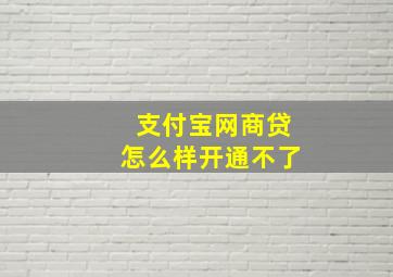 支付宝网商贷怎么样开通不了