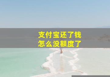 支付宝还了钱怎么没额度了