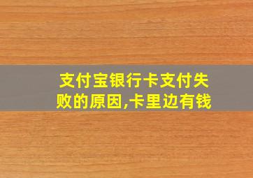 支付宝银行卡支付失败的原因,卡里边有钱