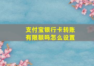 支付宝银行卡转账有限额吗怎么设置