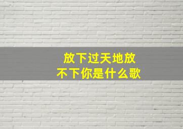 放下过天地放不下你是什么歌