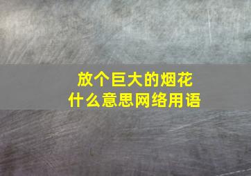 放个巨大的烟花什么意思网络用语