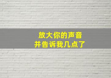 放大你的声音并告诉我几点了