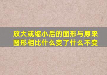 放大或缩小后的图形与原来图形相比什么变了什么不变