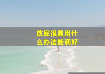 放屁很臭用什么办法能调好