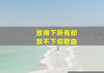 放得下所有却放不下你歌曲