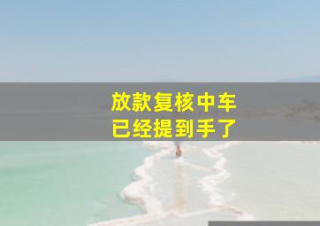 放款复核中车已经提到手了