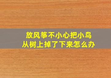 放风筝不小心把小鸟从树上掉了下来怎么办