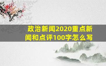 政治新闻2020重点新闻和点评100字怎么写