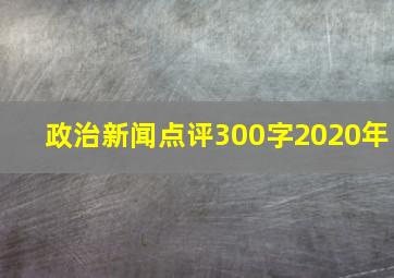 政治新闻点评300字2020年