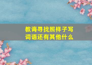 教诲寻找照样子写词语还有其他什么