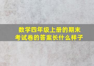 数学四年级上册的期末考试卷的答案长什么样子