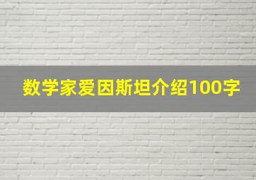 数学家爱因斯坦介绍100字