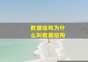 数据结构为什么叫数据结构