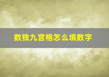 数独九宫格怎么填数字