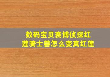 数码宝贝赛博侦探红莲骑士兽怎么变真红莲