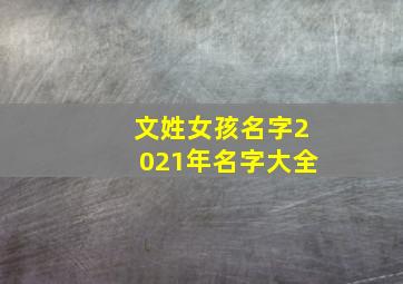 文姓女孩名字2021年名字大全